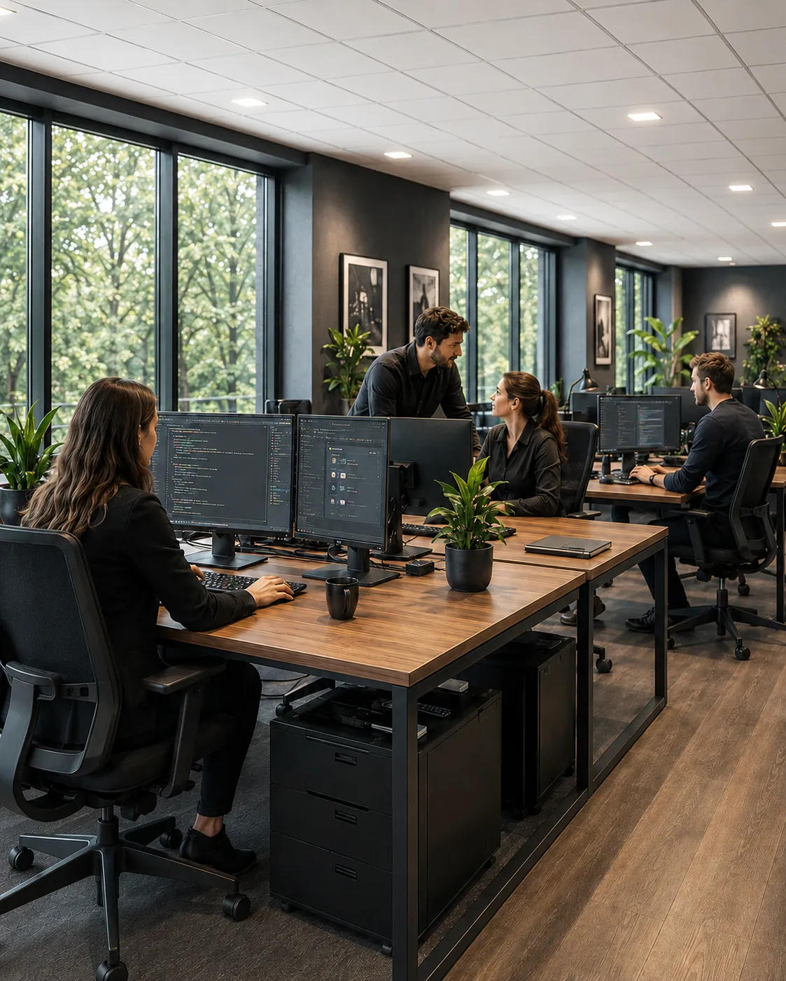 Bureau moderne illustrant l'organisation de l'agence IDclic